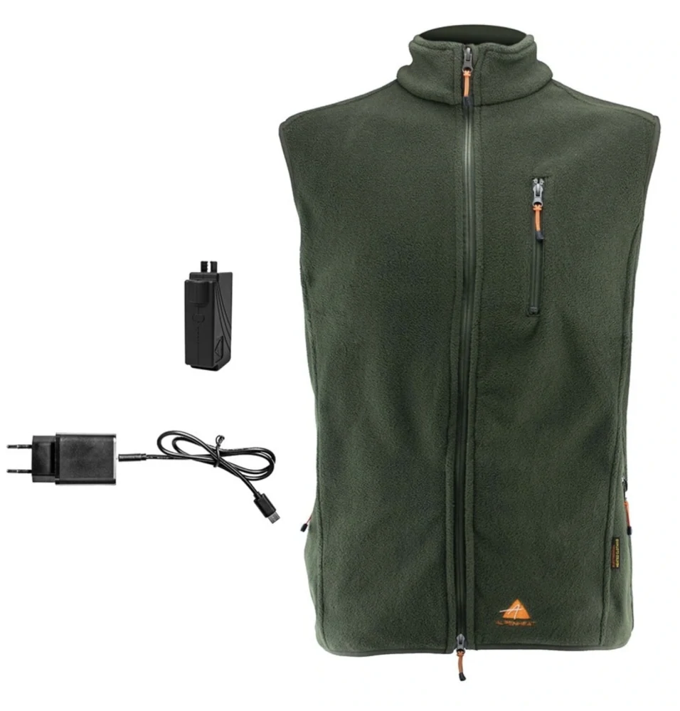 ALPENHEAT FIRE-FLEECE VYHRIEVANÁ VESTA S APP - ZELENÁ