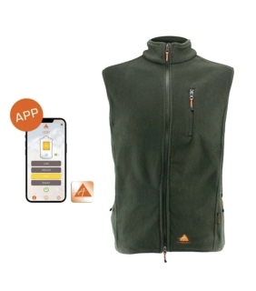 ALPENHEAT FIRE-FLEECE VYHRIEVANÁ VESTA S APP - ZELENÁ